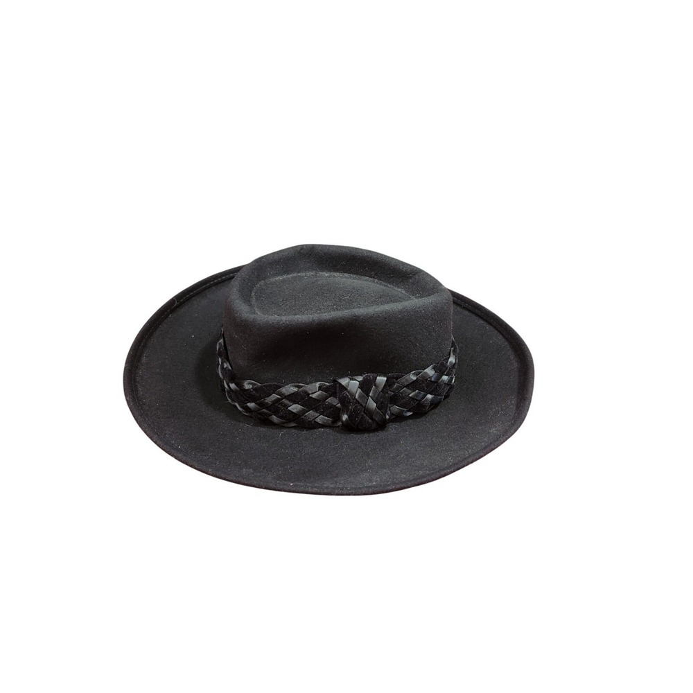 Vintage Bailey of Hollywood 100% Wool Felt Fedora Hat – Made in USA Braided Belt